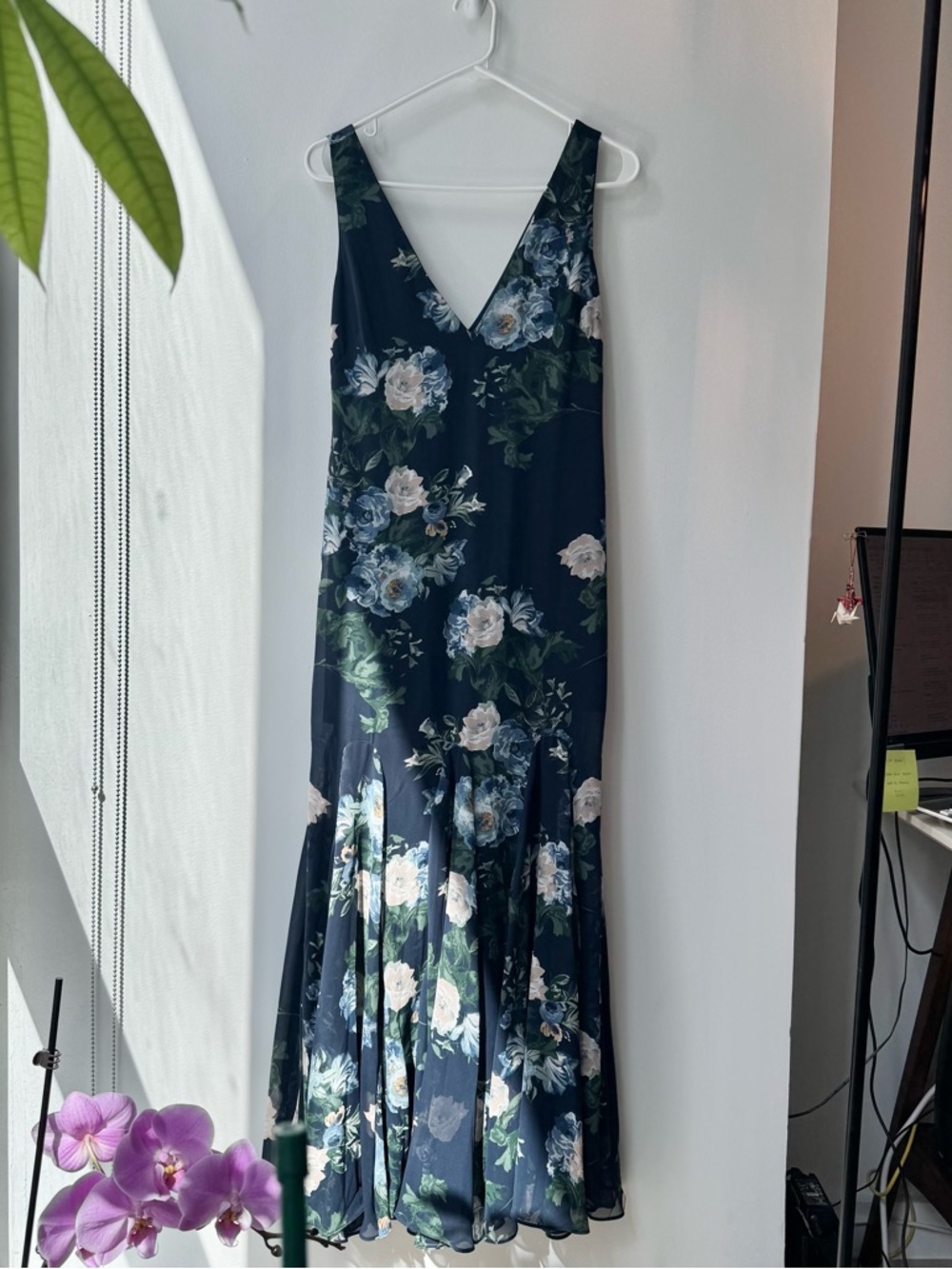 Abercrombie Plunge Godet Skirt Maxi Dress